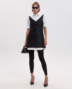 Balenciaga Black wool and silk shirt dress A00296TUT22
