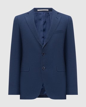 Florentino Blue jacket with linen 126933610302