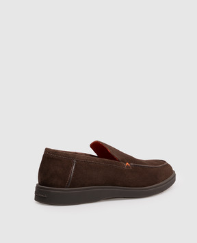 Santoni Brown suede loafers MGDG17824SMOKSVU
