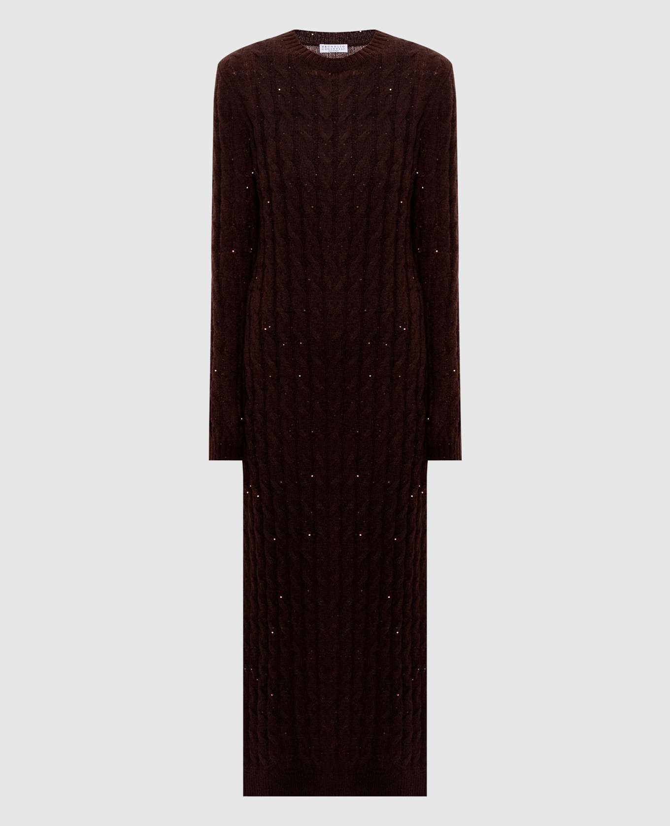 

Brown mohair and wool sequin dress Brunello Cucinelli