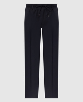 Bertolo Cashmere Blue wool and cashmere pants 000350001391