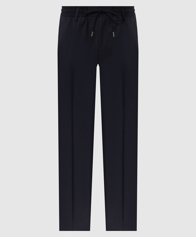 Blue wool and cashmere pants