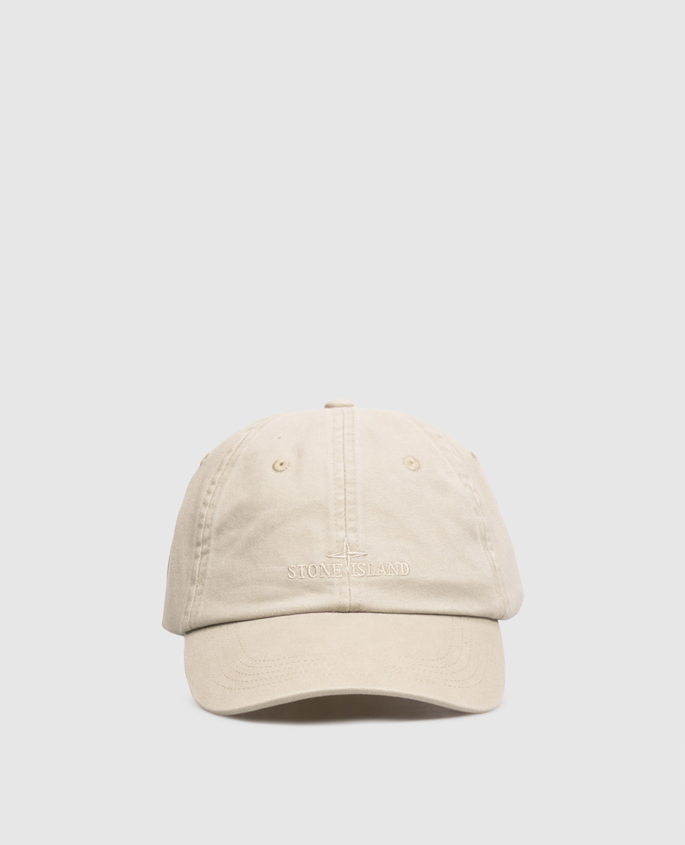 Beige cap with logo embroidery