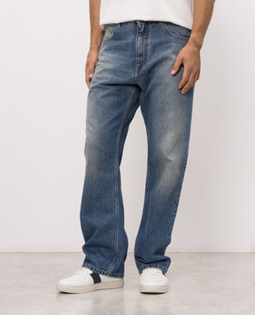 Maison Margiela MM6 Blue jeans with a worn effect SH0LA0039M30058