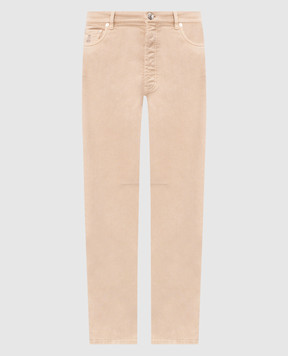 Brunello Cucinelli Beige jeans with patch and emblem M277PX1290