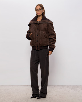 The Attico Brown suede jacket 261WCB00130LBT144AA