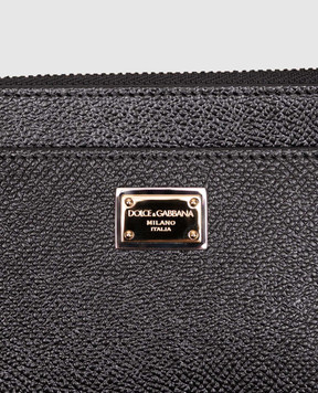Dolce&Gabbana Black Dauphine leather cardholder BI1261A1001