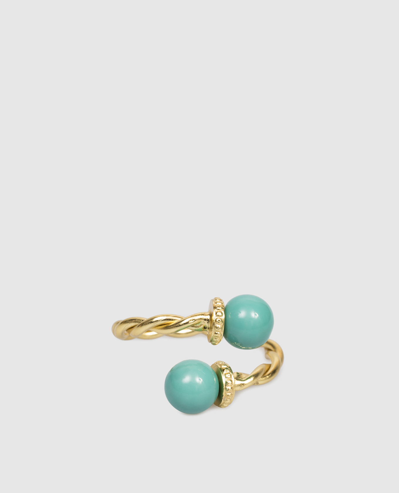 

Torchon napkin ring with turquoise beads Bitossi Home, Golden