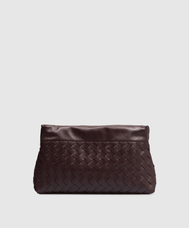 Burgundy leather pouch bag Notte