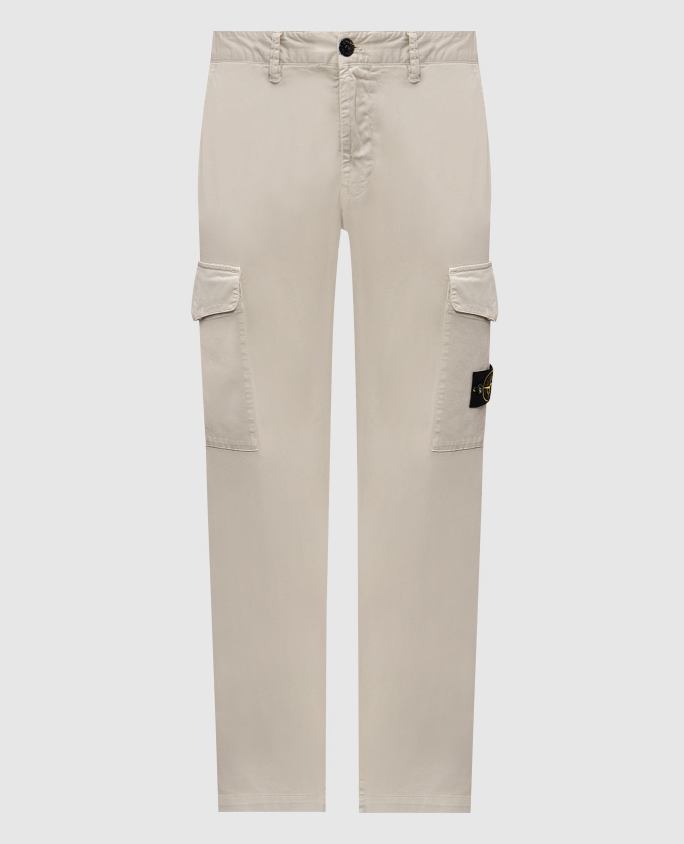 Gray cargo pants with patch