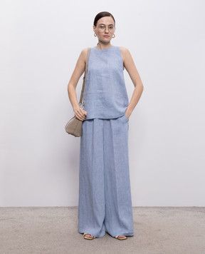 Peserico Blue linen pants P0405202600