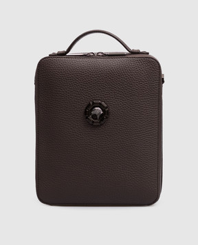 Stefano Ricci Brown leather bag with emblem ND218GTUVD