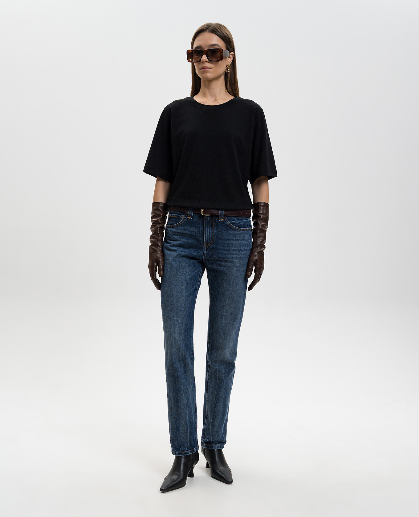 

Allen black silk t-shirt Khaite