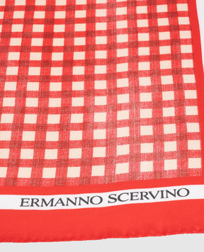 Ermanno Scervino Red checkered silk scarf D482R300XWO