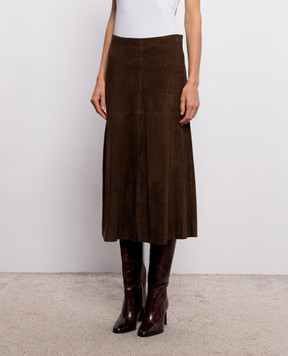 Simonetta Ravizza Brown suede skirt Pat F06SK77S1