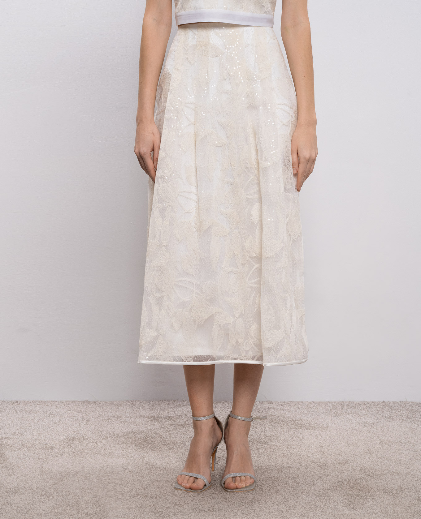 

White midi skirt with embroidery Peserico