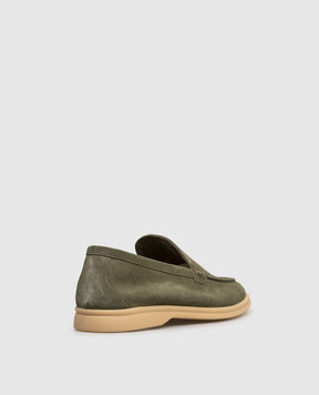 Lanciotti De Verzi Khaki suede loafers FELIXLIGHTCACHEMIRE