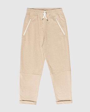 Brunello Cucinelli Children's beige track pants with lapels BN05NE632C