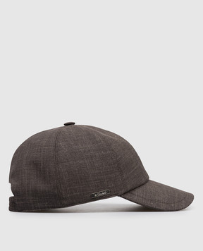 Enrico Mandelli Brown wool, silk and linen cap CAP4016020