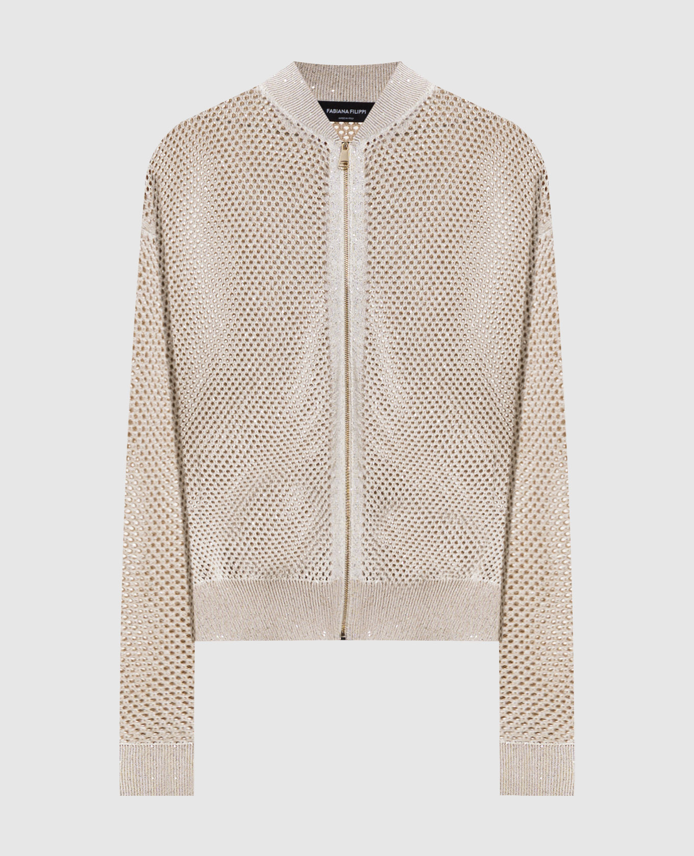 

Beige openwork cardigan with sequins Fabiana Filippi