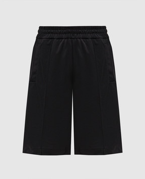 Palm Angels Black shorts with logo print PMCL00AS26FAB001