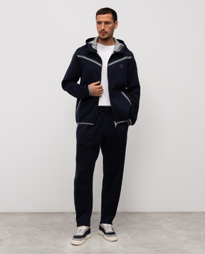 Brunello Cucinelli Blue sports jacket with emblem MM8433376G