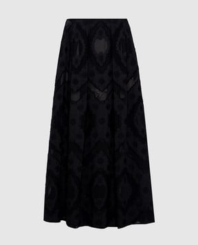 Agnona Black woven pattern maxi skirt TG1111XJ2001