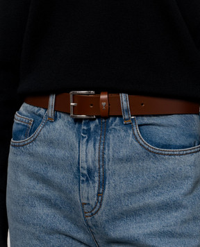 Ami Paris Brown leather belt Paris UBL205AL0140w