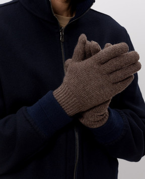 Brunello Cucinelli Brown cashmere gloves M2293118