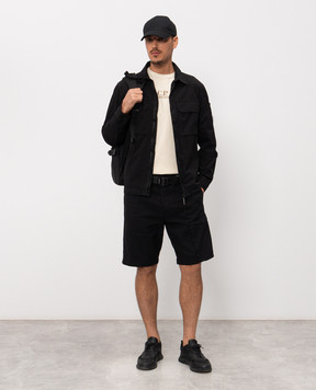 C.P. Company Black linen shorts MBE252A110658G