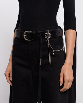 Ann Demeulemeester Ranja black leather belt with pendants B0014369LT128