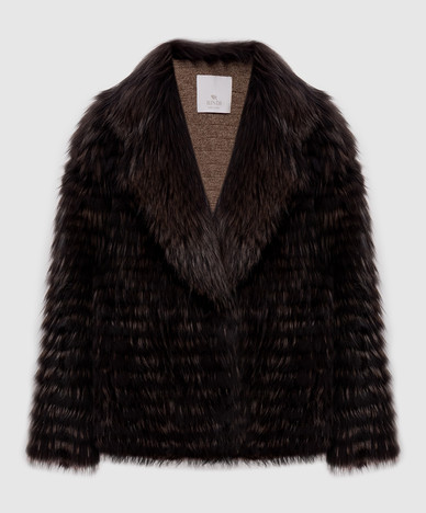 Brown fox fur jacket