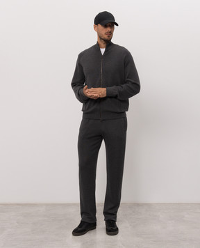 Stefano Ricci Gray cashmere tracksuit W505023R31W26302P3D