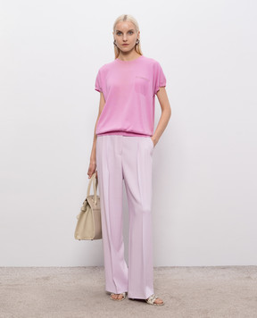 Peserico Purple pants with brand patch PM4807Z02748