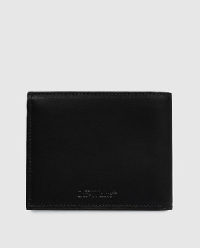 Off-White Black leather wallet with "For Money" print OWMNC22F26LT01
