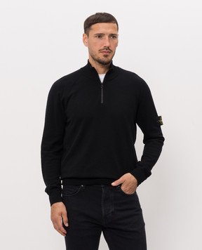 Stone Island Black sweater with wool L2S155100008S00A1