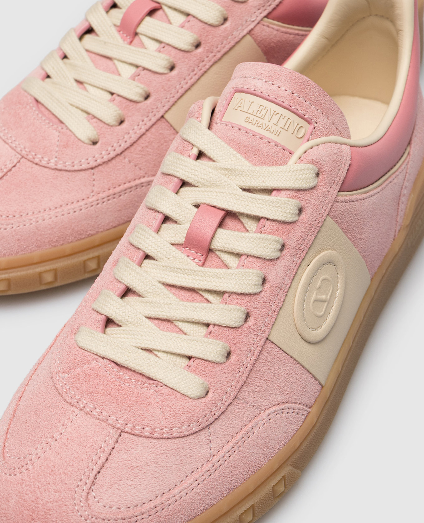 Upvillage pink suede sneakers with logo Valentino 5