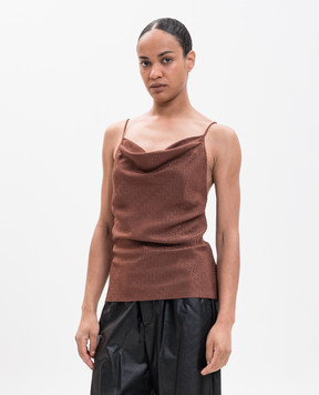 Maison Margiela MM6 Brown top with logo pattern S52NC0363M36007