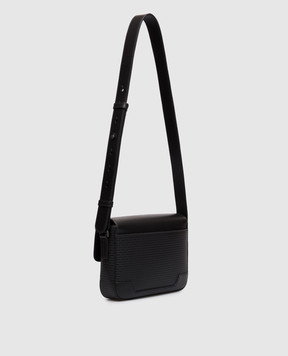 Serapian Black leather messenger bag SRSTSMML735024ACG2