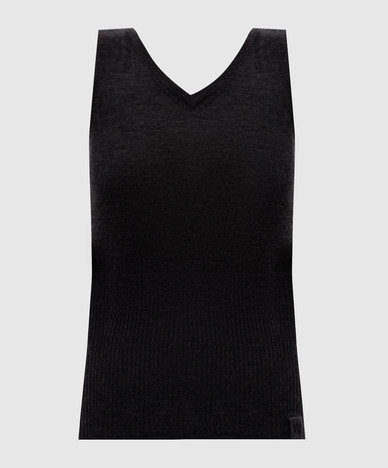 Gray wool top with open back
