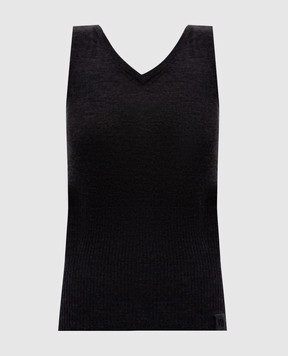 Victoria Beckham Gray wool top with open back 1326KTP007310B