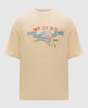 Misbhv Beige terry T-shirt with print 260U113