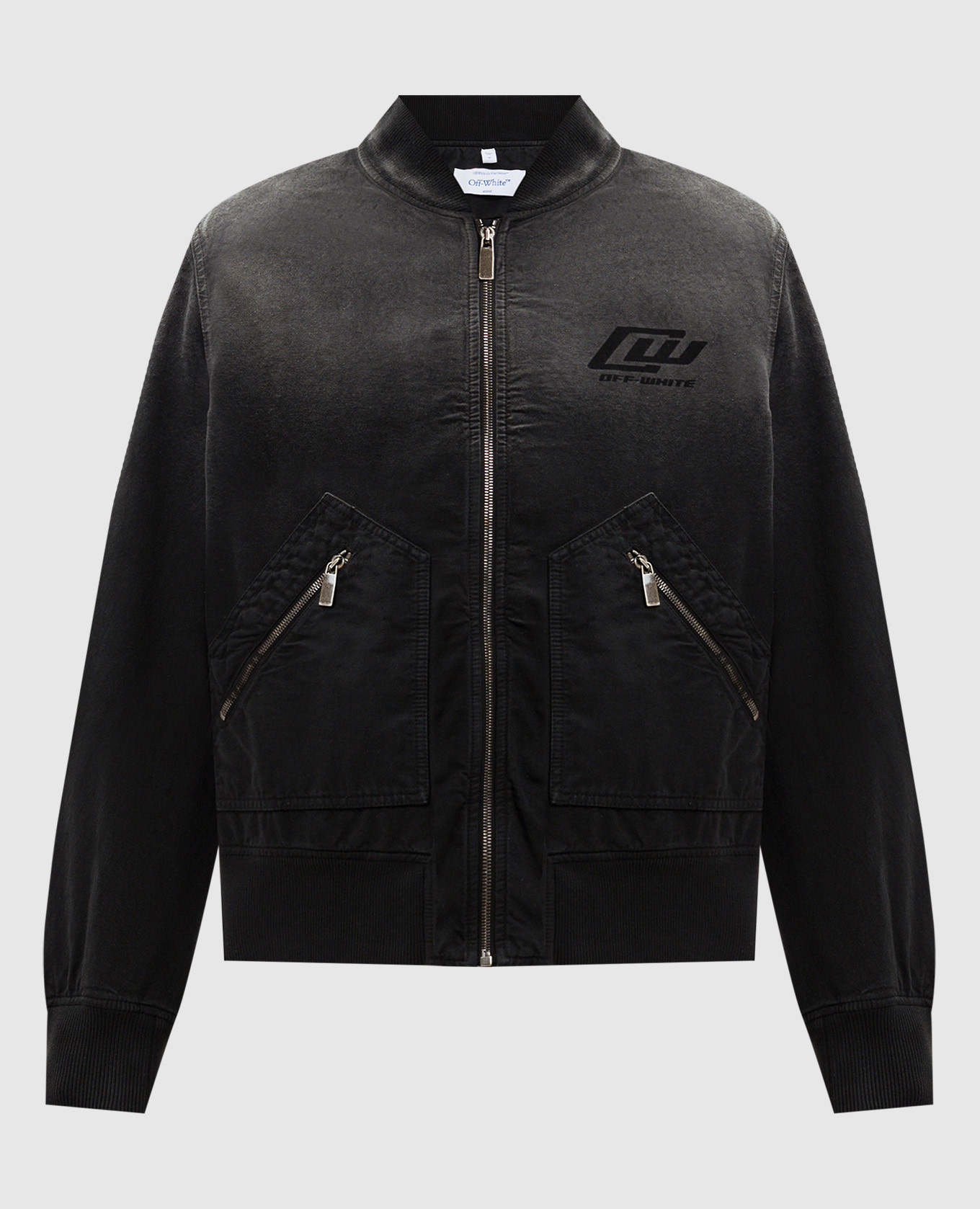 Black insulated bomber jacket