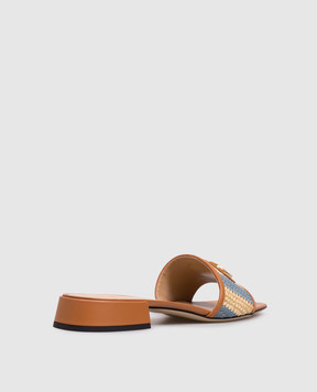 Valentino Brown mules with emblem 8W2S0LT0IPL
