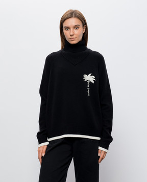 Palm Angels Black wool and cashmere sweater PAMHD001KN002w