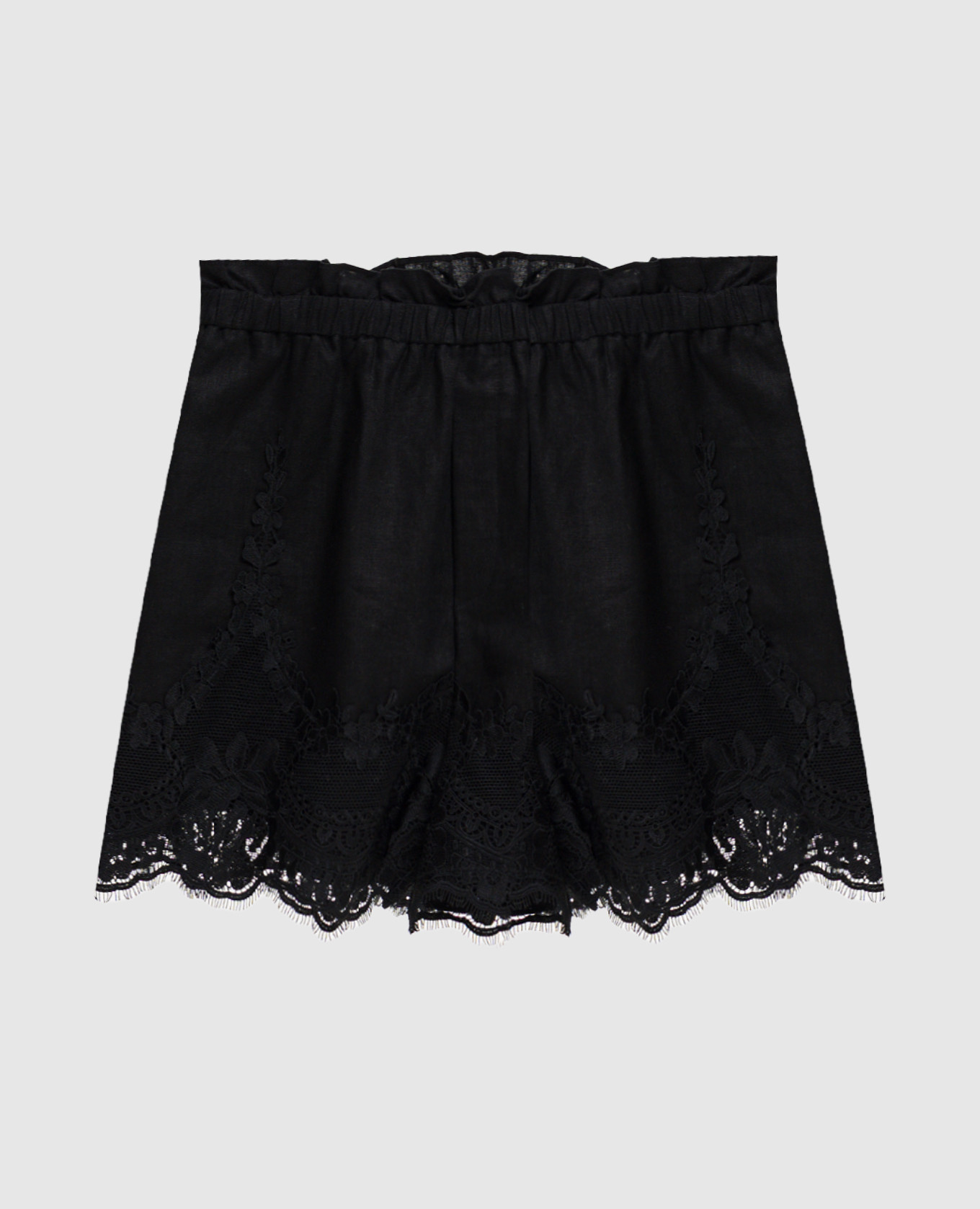 

Black linen shorts with lace Twinset