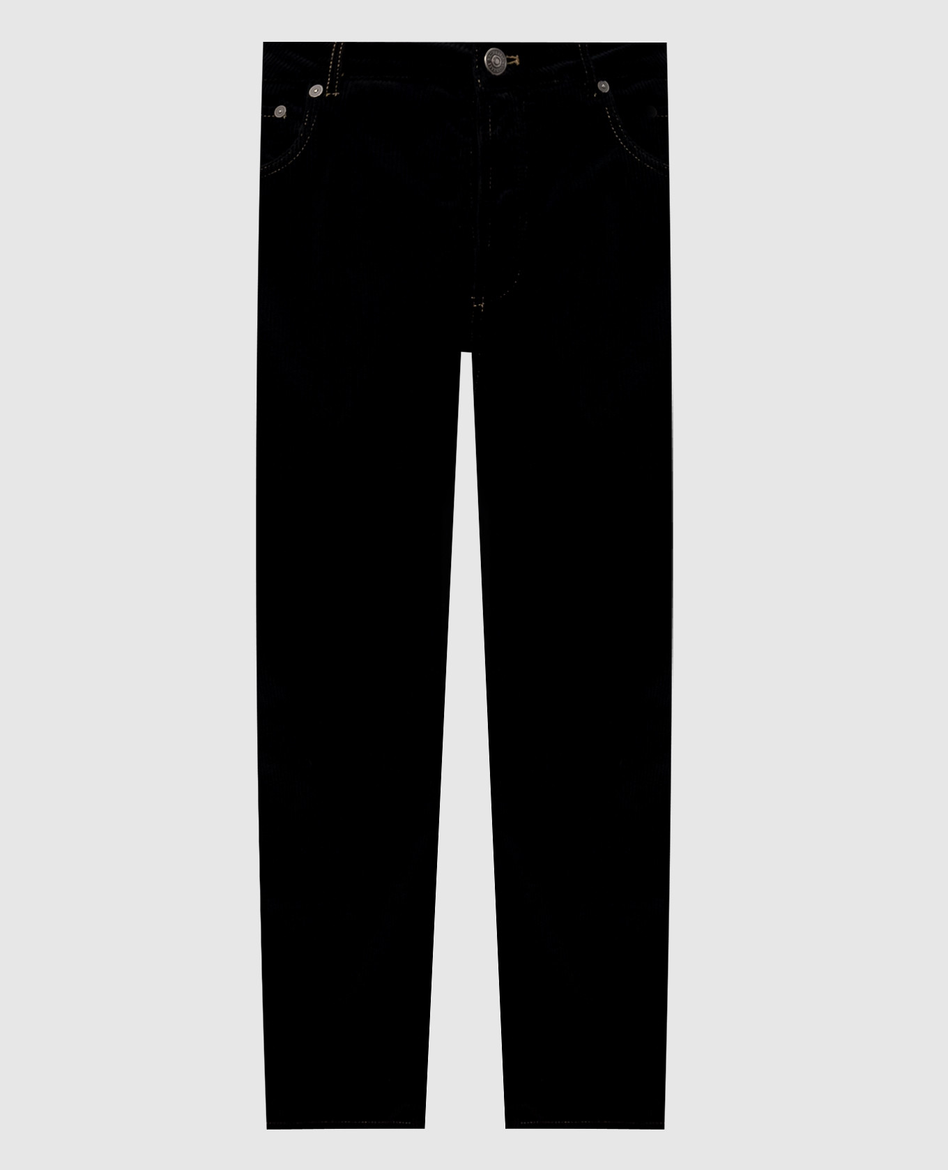 Black corduroy pants with logo patch