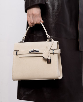 Gianni Notaro Ivory suede satchel bag SUEDE 099SUEDENIKEL