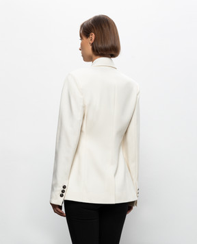 Versace Double-breasted ivory wool jacket 10269221A18305
