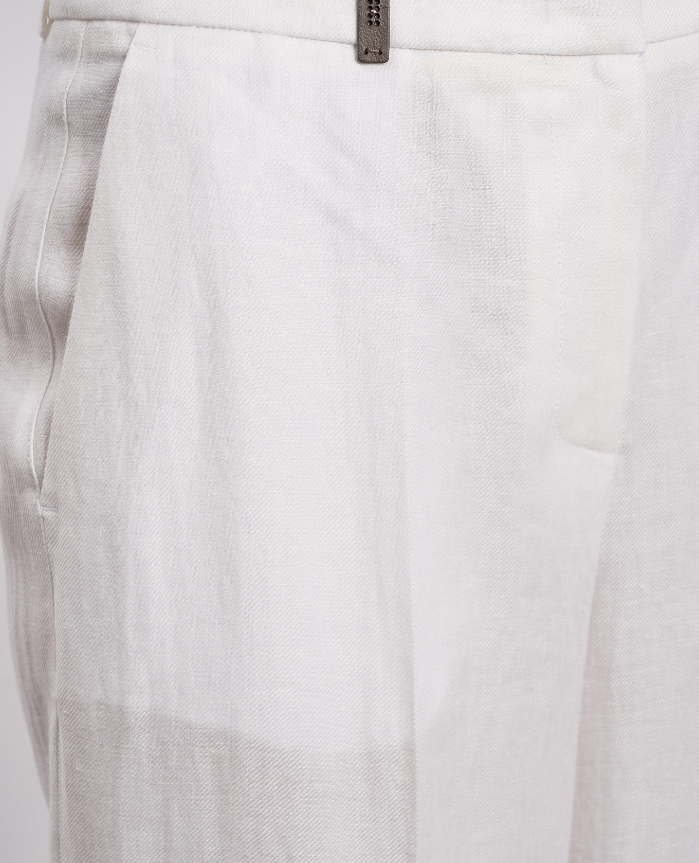 

White linen pants with patch Peserico